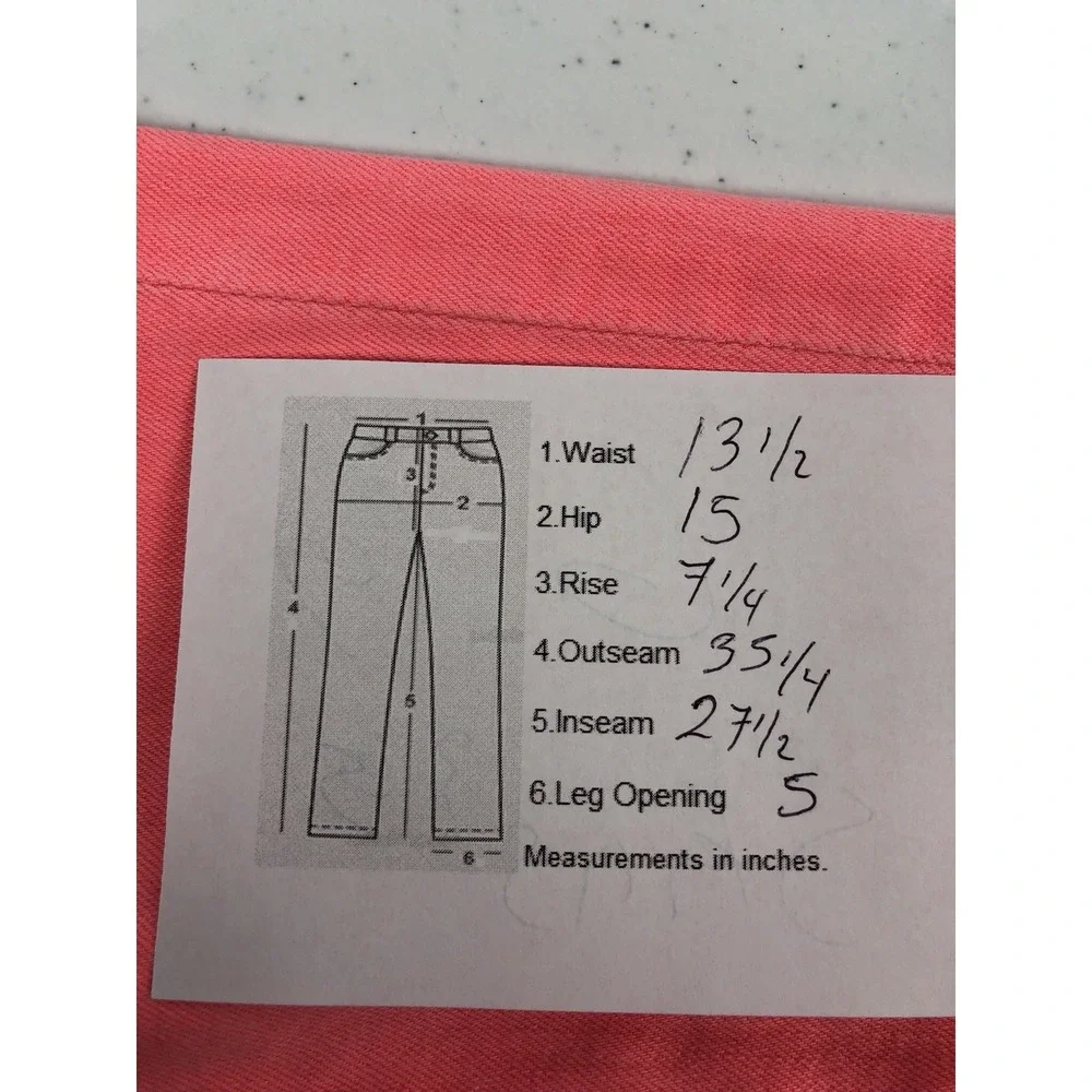 Adriano Goldschmied Womens 25 X 27 Jeans Pink The Stevie Ankle Slim Straight Leg